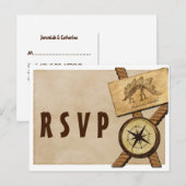 Carte postale RSVP vintage Adventure Wedding (Devant / Derrière)