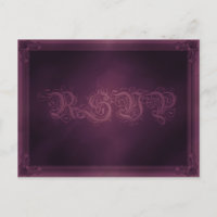 Carte postale RSVP violet de style poster vintage