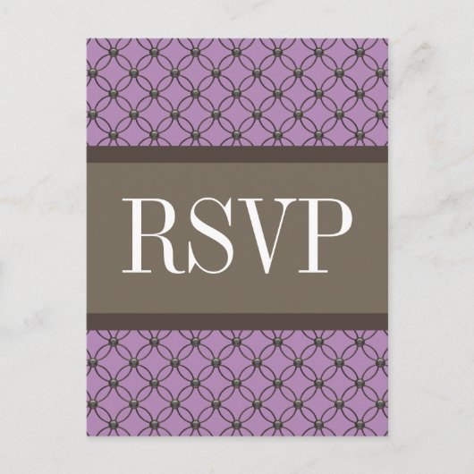 Carte postale RSVP Violet Fancy Lattice (Devant)