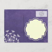 Carte postale RSVP violet romantique rustique (Dos)