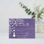 Carte postale RSVP violet romantique rustique (Debout devant)