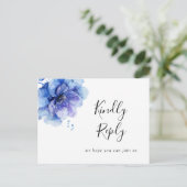 Carte postale RSVP Watercolor Blue Floral Song Req (Debout devant)
