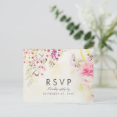 Carte postale RSVP Watercolor Floral Boho Response (Debout devant)