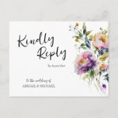 Carte postale RSVP Watercolor Floral Wedal (Devant)