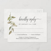 Carte postale RSVP Watercolor Green (Devant / Derrière)