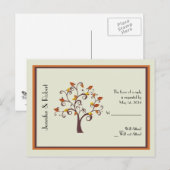 Carte postale RSVP Whimsical Fall Tree Wedding (Devant / Derrière)