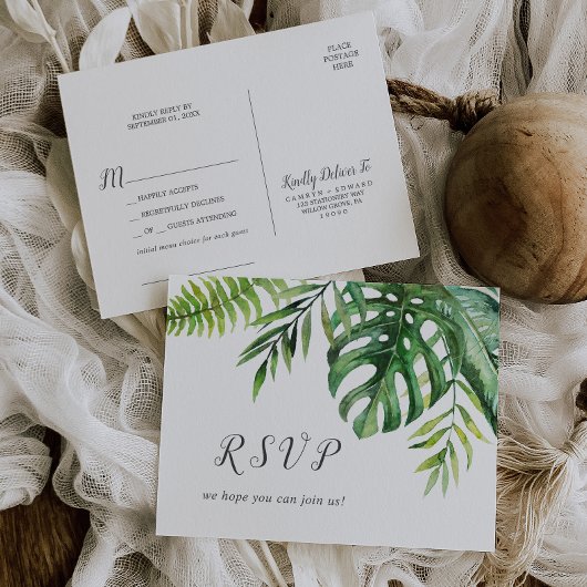 Carte postale RSVP Wild Tropical Palm Song Request