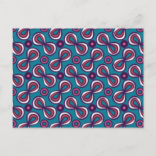 Carte Postale Ruban à l'ancienne bonbon bleu rose blanc violet