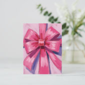 Carte Postale Ruban à ruban rose joli aquarelle (Debout devant)