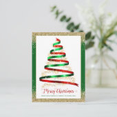 Carte Postale Ruban Arbre de Noël Entreprise Logo d'entreprise (Debout devant)