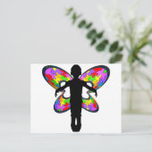 Carte Postale Ruban autistique papillon (Debout devant)
