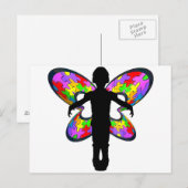 Carte Postale Ruban autistique papillon (Devant / Derrière)