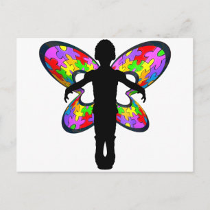Carte Postale Ruban autistique papillon