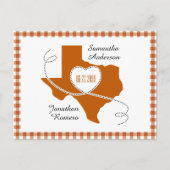Carte Postale Ruban Burnt Orange Texas Curling Enregistrer la da (Devant)
