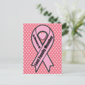 Carte Postale Ruban Cancer du sein (Debout devant)