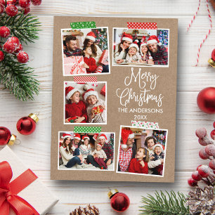 Carte Postale Ruban Craft Noël Kraft Calligraphie Amusante