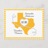 Carte Postale Ruban de curling du Texas jaune Enregistrer la dat (Devant)