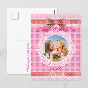 Carte Postale Ruban de dentelle Joyeuse fête des Mères