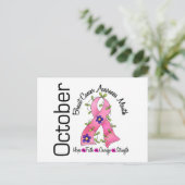 Carte Postale Ruban de fleur du mois de la sensibilisation au ca (Debout devant)