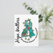 Carte Postale Ruban de fleurs 4 Hope Matters Cancer de l'ovaire (Debout devant)