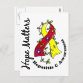 Carte Postale Ruban de fleurs 4 Hope Matters Hépatite C (Devant / Derrière)