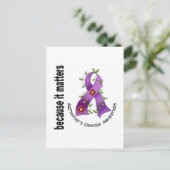 Carte Postale Ruban de fleurs de maladie d'Alzheimer 3 (Debout devant)