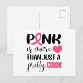 Carte Postale Ruban de sensibilisation au cancer du sein rose (Devant / Derrière)