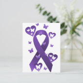 Carte Postale Ruban de sensibilisation au pourpre (Debout devant)