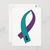 Carte Postale Ruban de sensibilisation au suicide (Devant / Derrière)