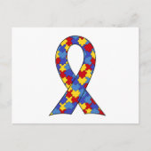 Carte Postale Ruban de sensibilisation sur l'autisme (Devant)
