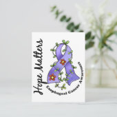Carte Postale Ruban Fleur 4 Hope Matters Cancer de l'oesophage (Debout devant)