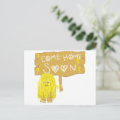 Carte Postale Ruban Jaune Bientôt À La Maison (Debout devant)