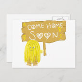 Carte Postale Ruban Jaune Bientôt À La Maison (Devant / Derrière)