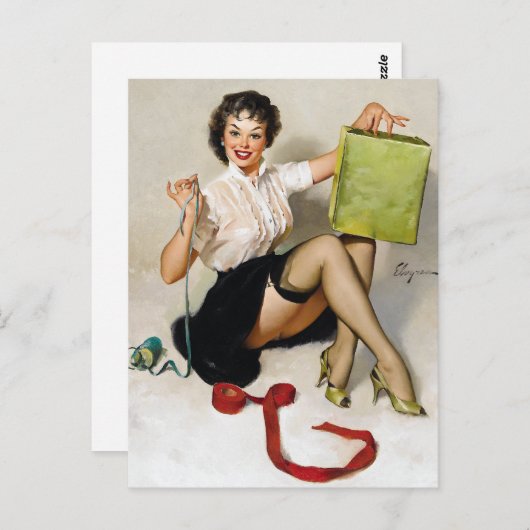 Carte Postale Ruban Pin Up (Devant / Derrière)