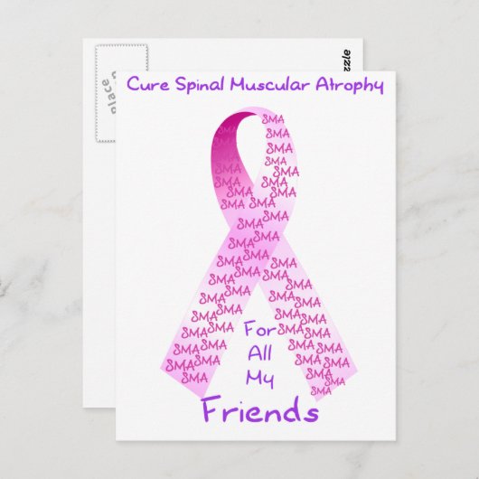 Carte Postale Ruban pour SMA (Devant / Derrière)