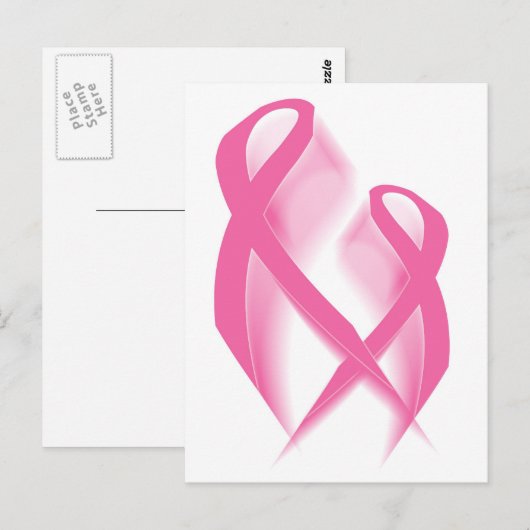 Carte postale Ruban rose (Devant / Derrière)