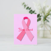 Carte postale Ruban rose de sensibilisation au can (Debout devant)