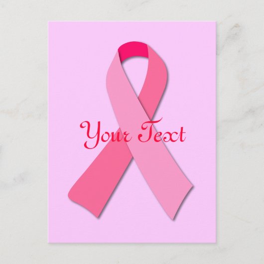 Carte postale Ruban rose de sensibilisation au can (Devant)