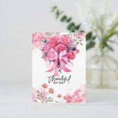 Carte Postale Ruban rose de sensibilisation au cancer du sein av (Debout devant)