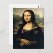 Carte Postale Ruban rose Mona Lisa (Devant / Derrière)
