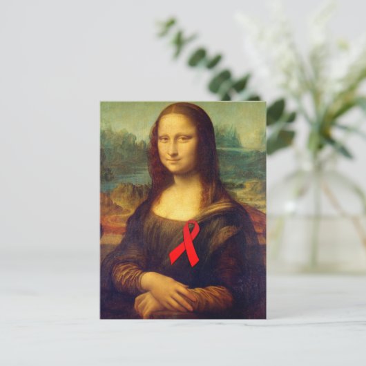 Carte Postale Ruban rouge Mona Lisa (Debout devant)