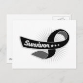 Carte Postale Ruban survivant au mélanome (Devant / Derrière)