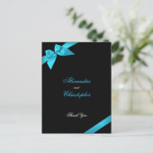 Carte Postale Ruban Turquoise Merci (Debout devant)