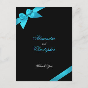 Carte Postale Ruban Turquoise Merci