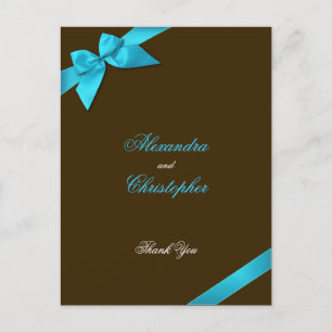 Carte Postale Ruban Turquoise sur Merci Brown