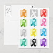 Carte Postale Rubans de sensibilisation (Devant / Derrière)