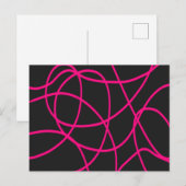 Carte Postale Rubans Magenta en noir (Devant / Derrière)