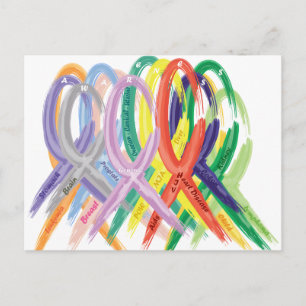 Carte Postale Rubans multicolores pour la sensibilisation