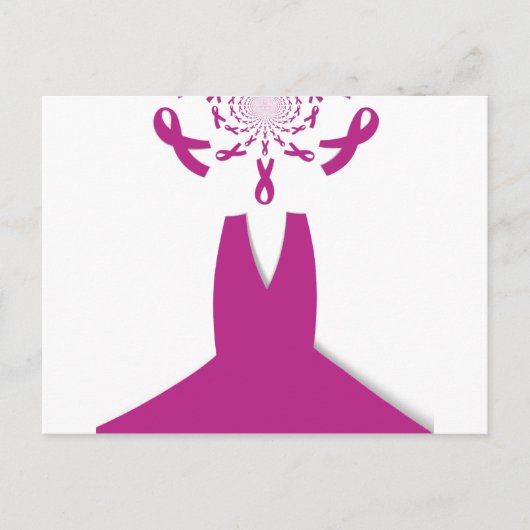 Carte Postale Rubans rose Cancer du sein Sensibilisation Art Imp (Devant)