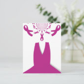 Carte Postale Rubans rose Cancer du sein Sensibilisation Art Imp (Debout devant)